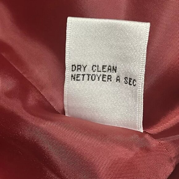 Talbots Irish Linen Maxi Dress 10 P Petites Red Button Front Collar Lined - Picture 9 of 9